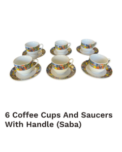 6 Coffee Cups And Saucers With Handle (Saba)