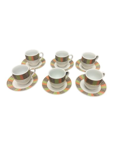 6 Coffee Cups And Saucers With Handle (Aba Gedda)