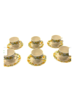 6 Coffee Cups And Saucers With Handle (Adey Abeba)