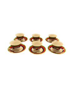 6 Coffee Cups And Saucers With Handle (Ertirian Flag) 