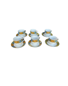 6 Coffee Cups And Saucers With Handle (Larg Tilet)
