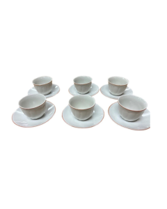 6 Coffee Cups And Saucers With Handle (white)